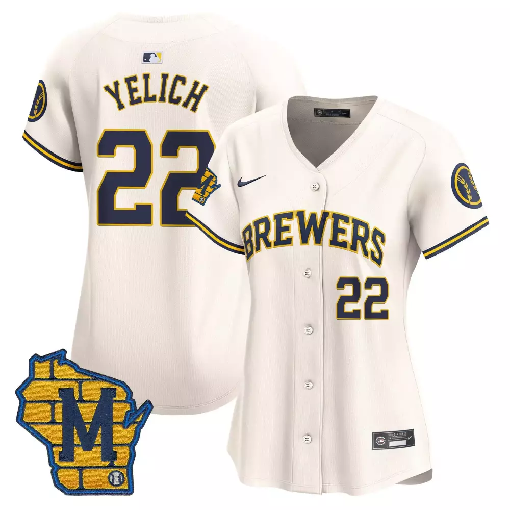 Christian Yelich 22 Jersey Cream City Connect Milwaukee Brewers Wisconsin Outline