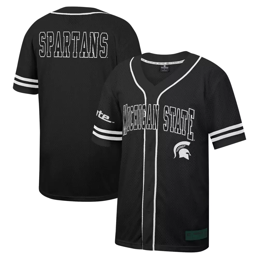 Spartans Michigan State Jersey Black White All Stitched Vapor