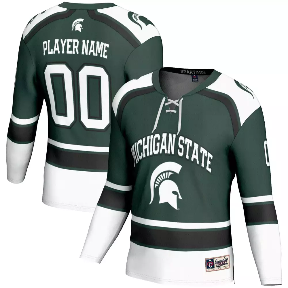 Michigan State Spartans Jersey Green Gameday Fanatics Men White Black All Stitched