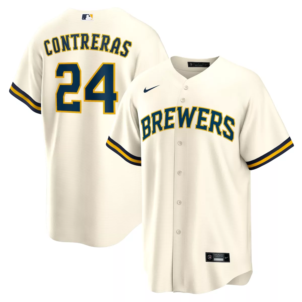 William Contreras 24 Jersey Cream Null Milwaukee Brewers Men Authentic Alternate