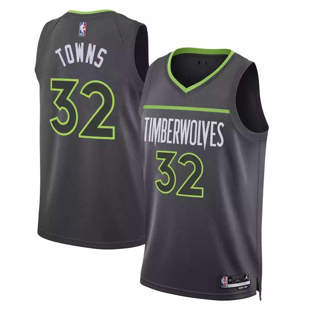 Karl-anthony Towns 32 Jersey Dark Gray Minnesota Timberwolves Men Stitched Alternate