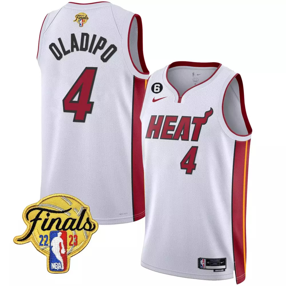 Victor Oladipo 4 Miami Heat Jersey White Finals 2023 Men Alternate Red Yellow Collection