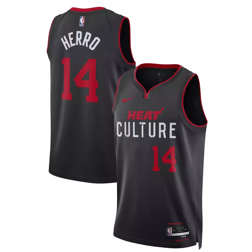 Tyler Herro 14 Miami Heat Jersey Black Men Culture Red Swingman All Stitched
