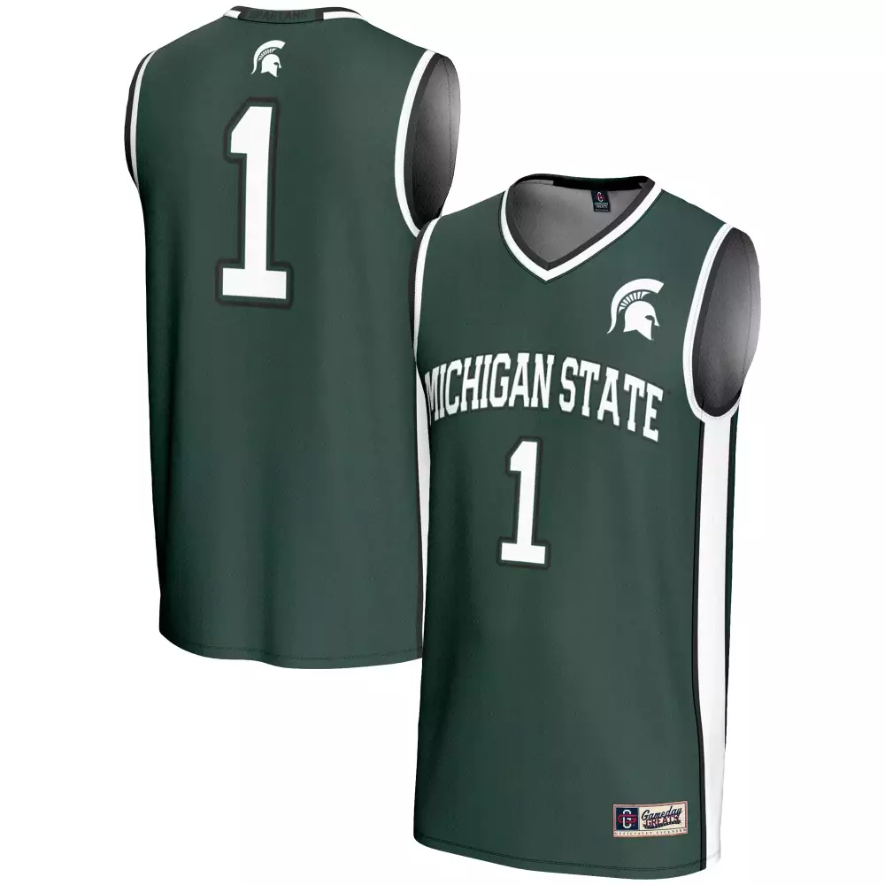 Michigan State 1 Jersey Green Spartans Gameday Men White All Stitched Vapor