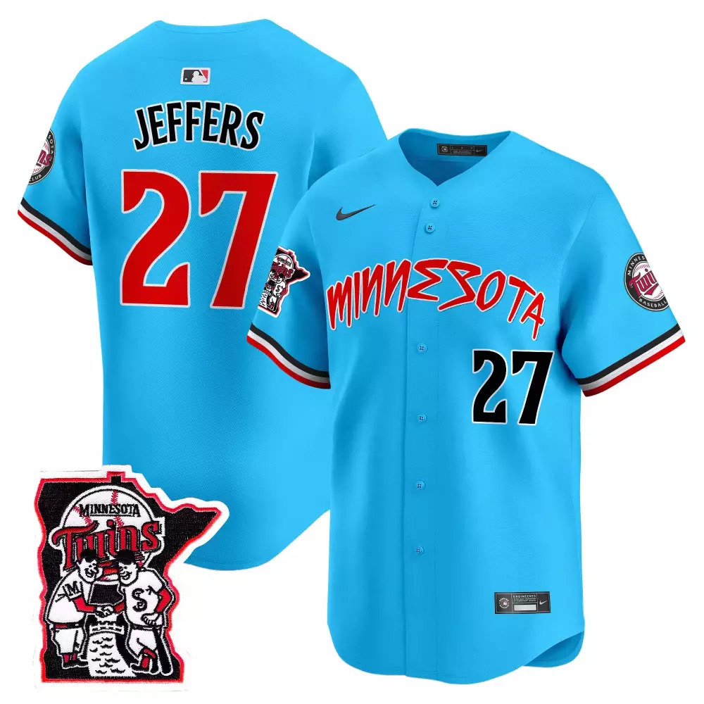 Ryan Jeffers 27 Minnesota Twins Jersey Light Blue Men Authentic Alternate Red White