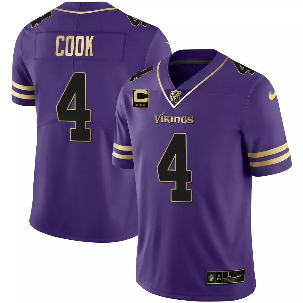 Dalvin Cook 4 Minnesota Vikings Jersey Purple Men Authentic Gold Black Vapor All