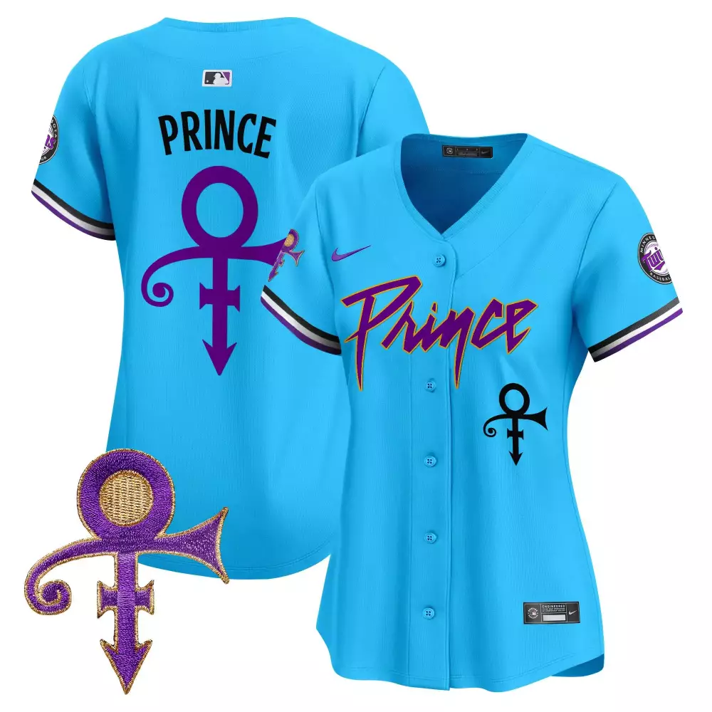 Prince Minnesota Twins Jersey Blue Symbol Women Authentic Purple White Black Vapor