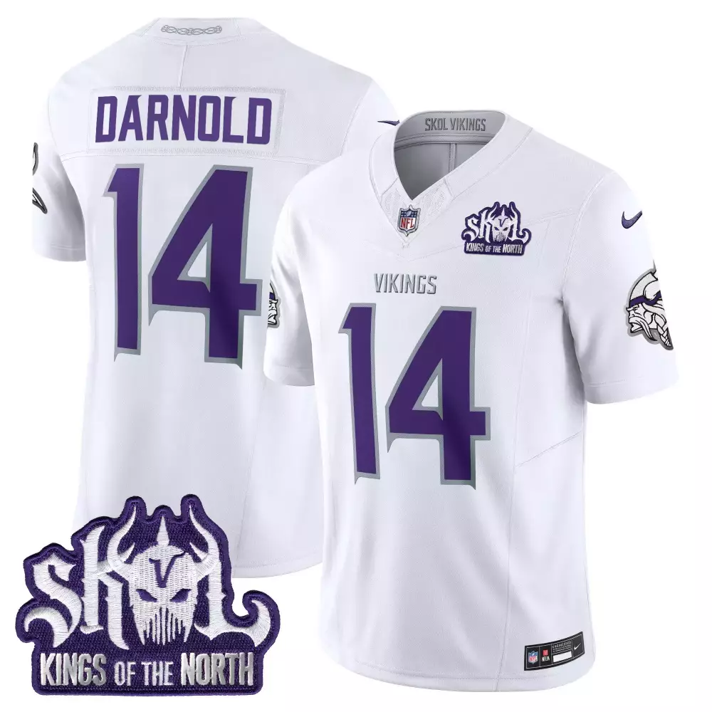 Sam Darnold 14 Minnesota Vikings Jersey White Skol Kings Of The North Men Authentic