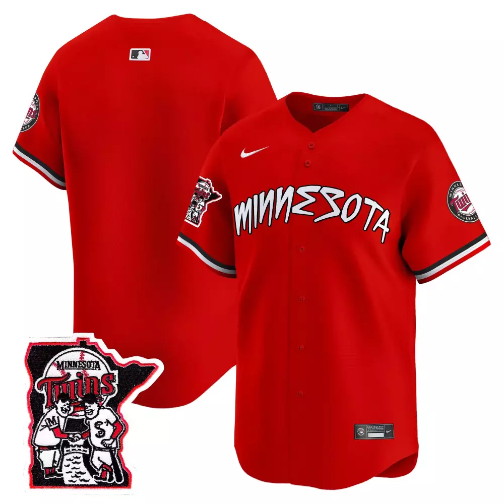 Custom Minnesota Twins Jersey Red City Connect State Outline Men Authentic Design