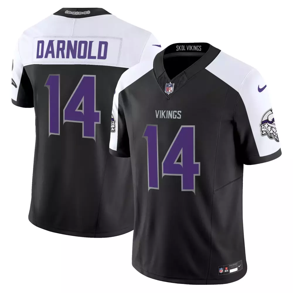 Sam Darnold 14 Minnesota Vikings Jersey Black Men Stitched Alternate White Purple