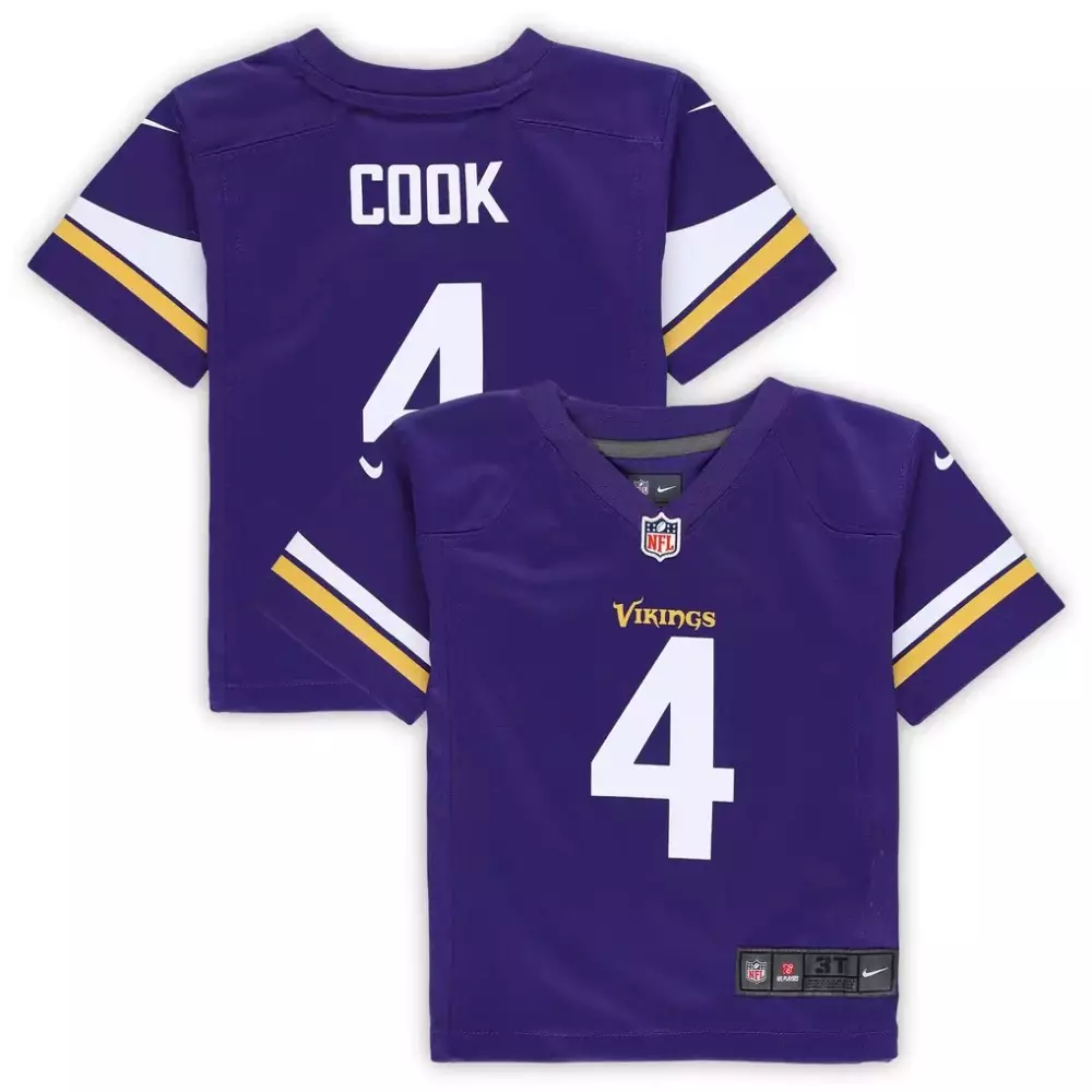 Dalvin Cook 4 Minnesota Vikings Jersey Purple Kids Replica White Gold Game