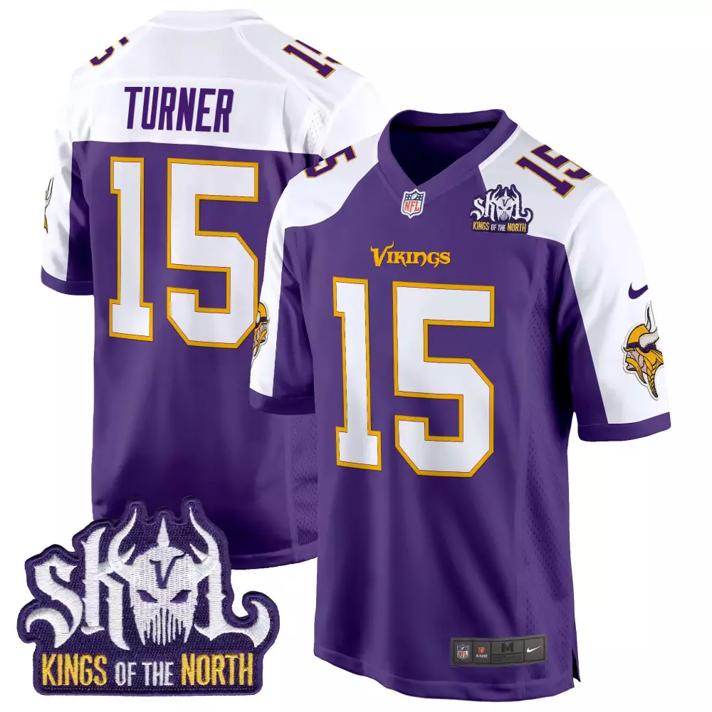 Turner King 15 Minnesota Vikings Jersey Purple Skol Kings Of The North Men Stitched