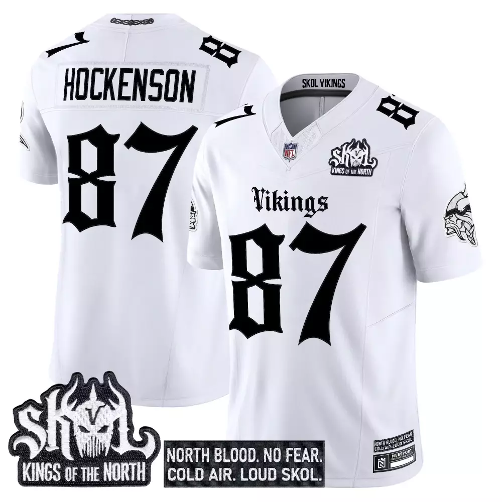 T.j. Hockenson 87 Jersey White Skol Minnesota Vikings Kings North Men Stitched Alternate