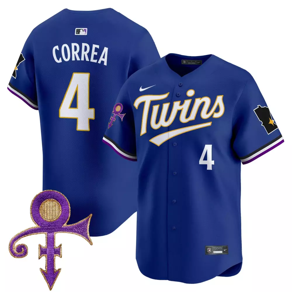 Carlos Correa 4 Minnesota Twins Jersey Royal Blue Prince Symbol Men Authentic Alternate