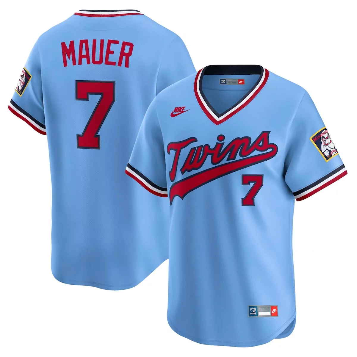 Joe Mauer 7 Minnesota Twins Jersey Light Blue Men Authentic Red White Black Throwback