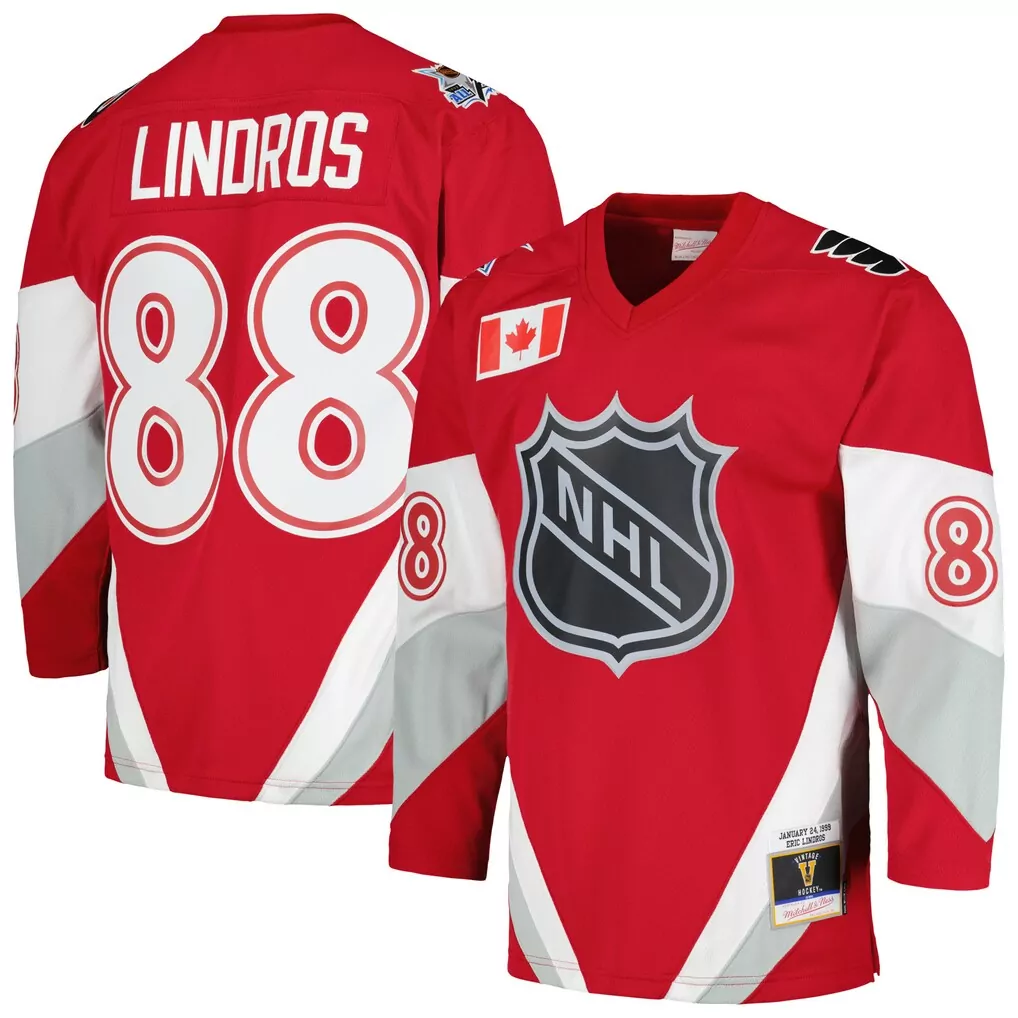 Eric Lindros 88 Canada Jersey Red NHL All-star Game 1999 Men Authentic Split Design