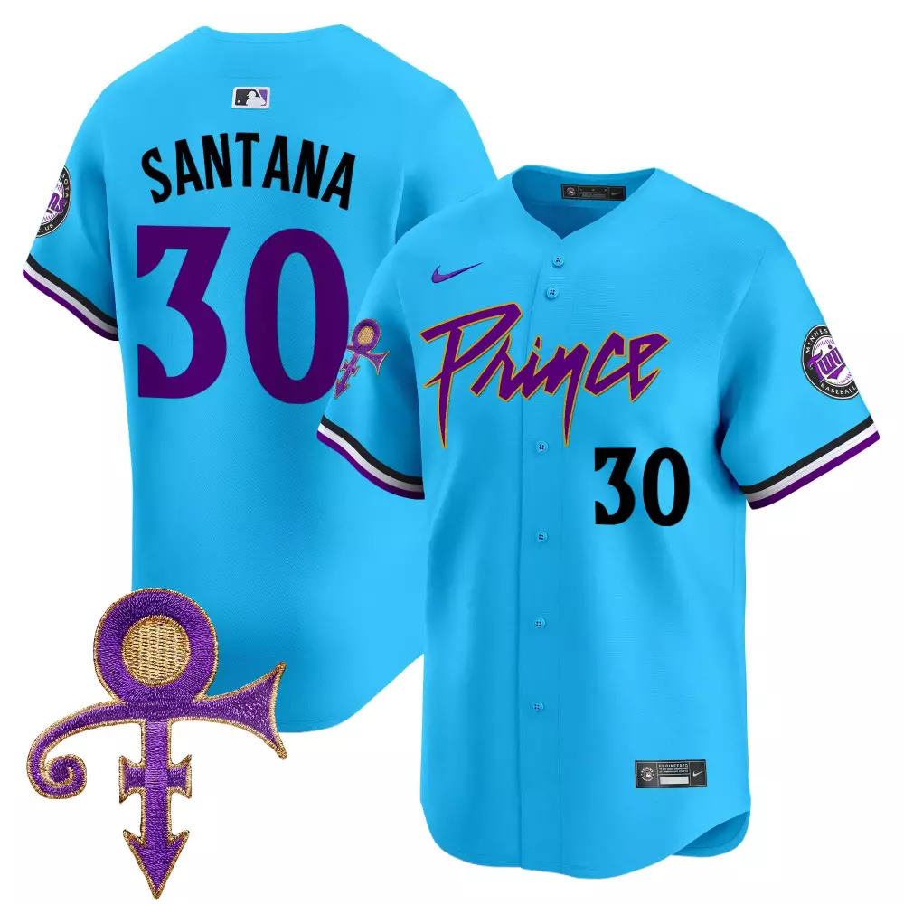 Carlos Santana 30 Minnesota Twins Jersey Blue Prince Men Stitched Purple White Black