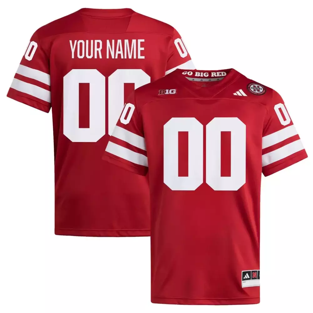 Custom Nebraska Cornhuskers Jersey Red Big Ten Men Replica White Home Premier