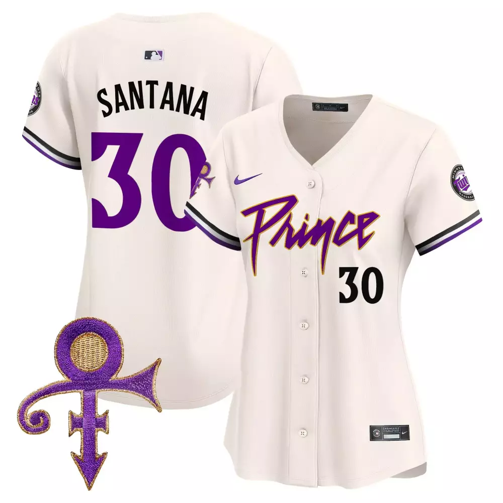 Carlos Santana 30 Minnesota Twins Jersey Cream Prince Symbol Men Authentic Alternate