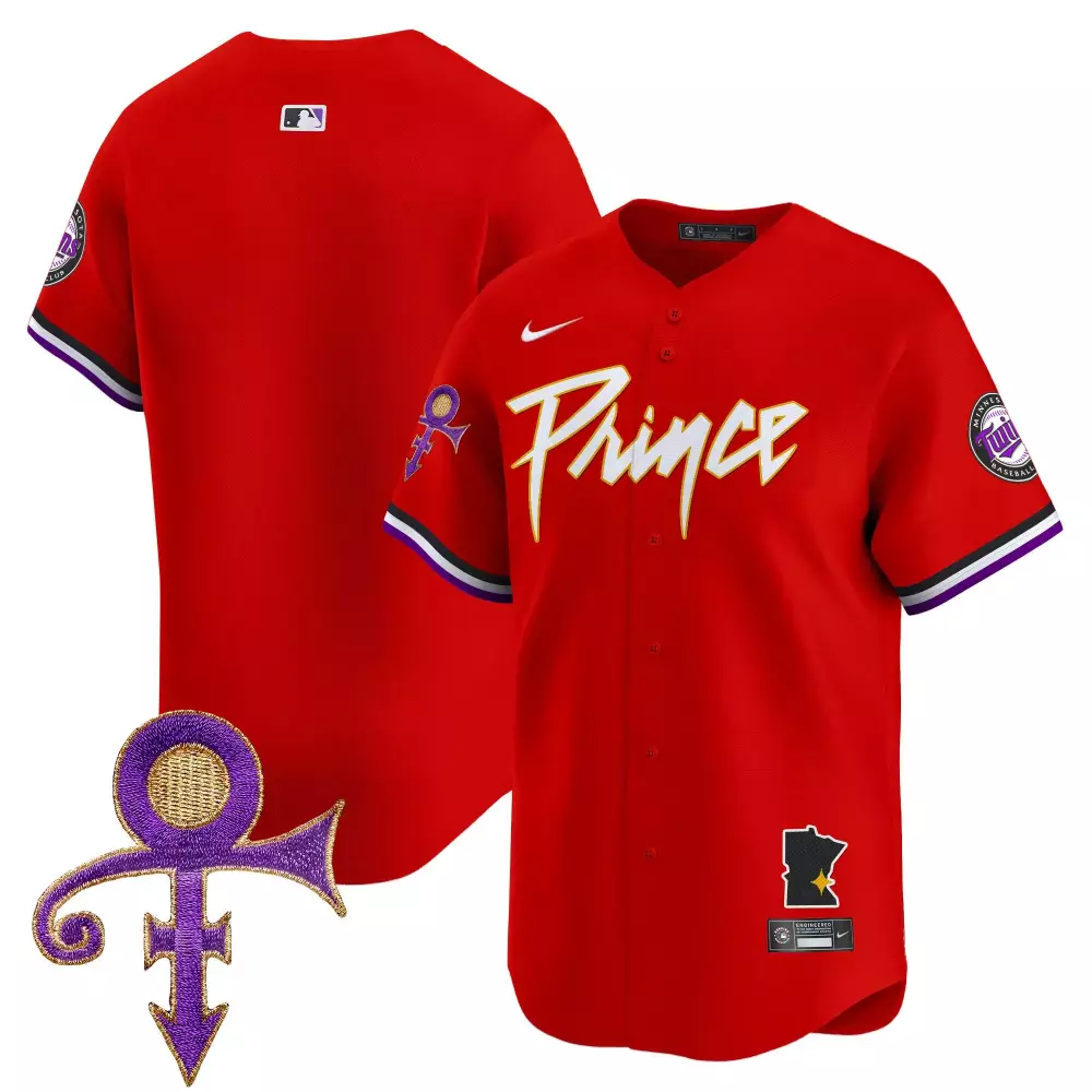 Prince Minnesota Twins Jersey Red Men Limited White Purple Blue All Stitched Vapor
