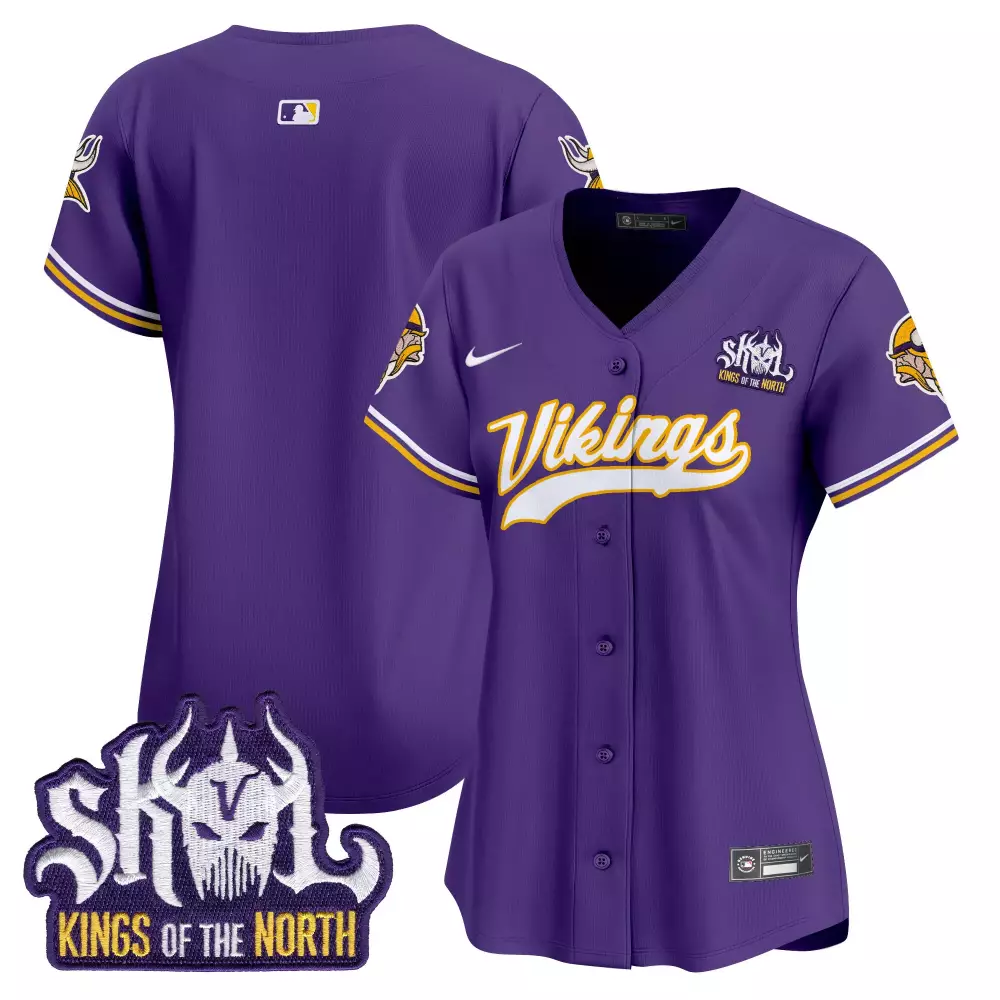 Custom Minnesota Vikings Jersey Purple Skol Kings Of The North Women Replica Yellow