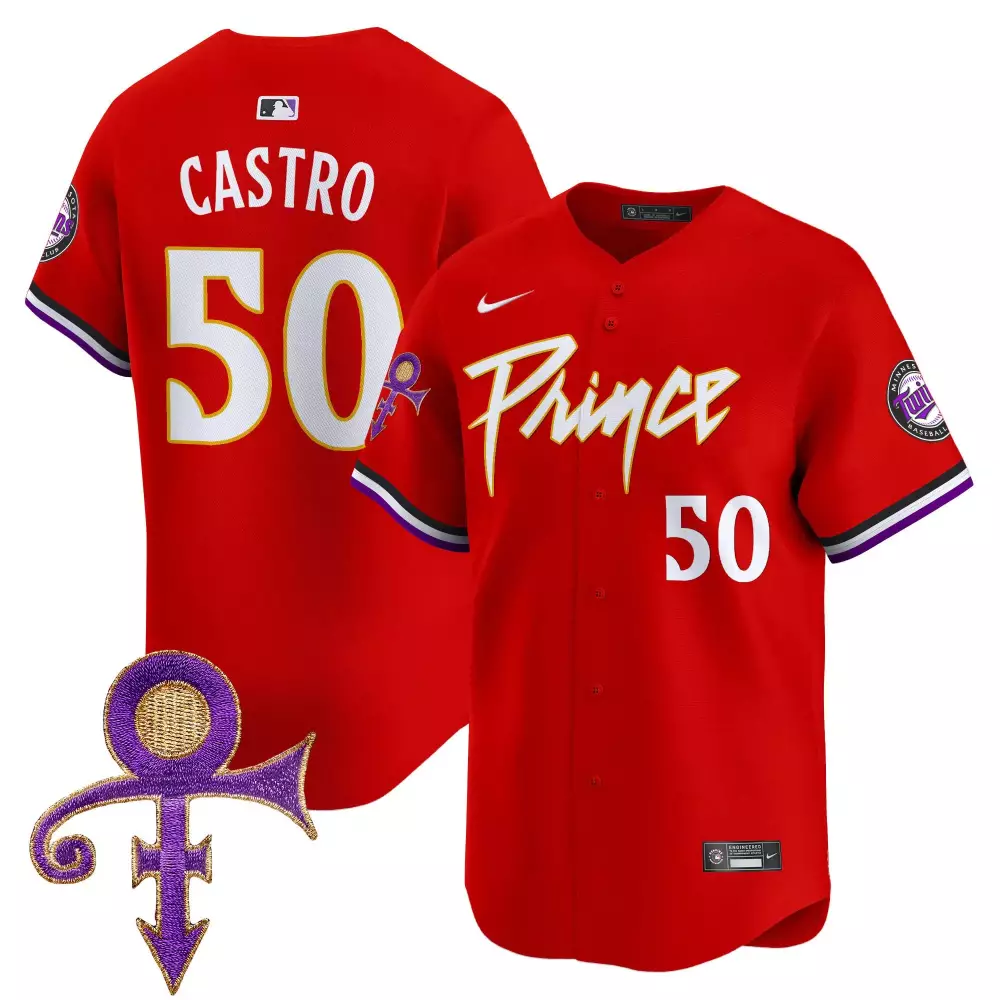 Willi Castro 50 Minnesota Twins Jersey Red Prince Symbol Men Authentic Alternate