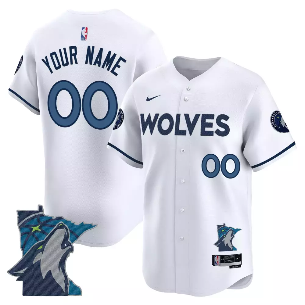 Custom Minnesota Timberwolves Jersey White Men Authentic Navy Blue Vapor Embroidered