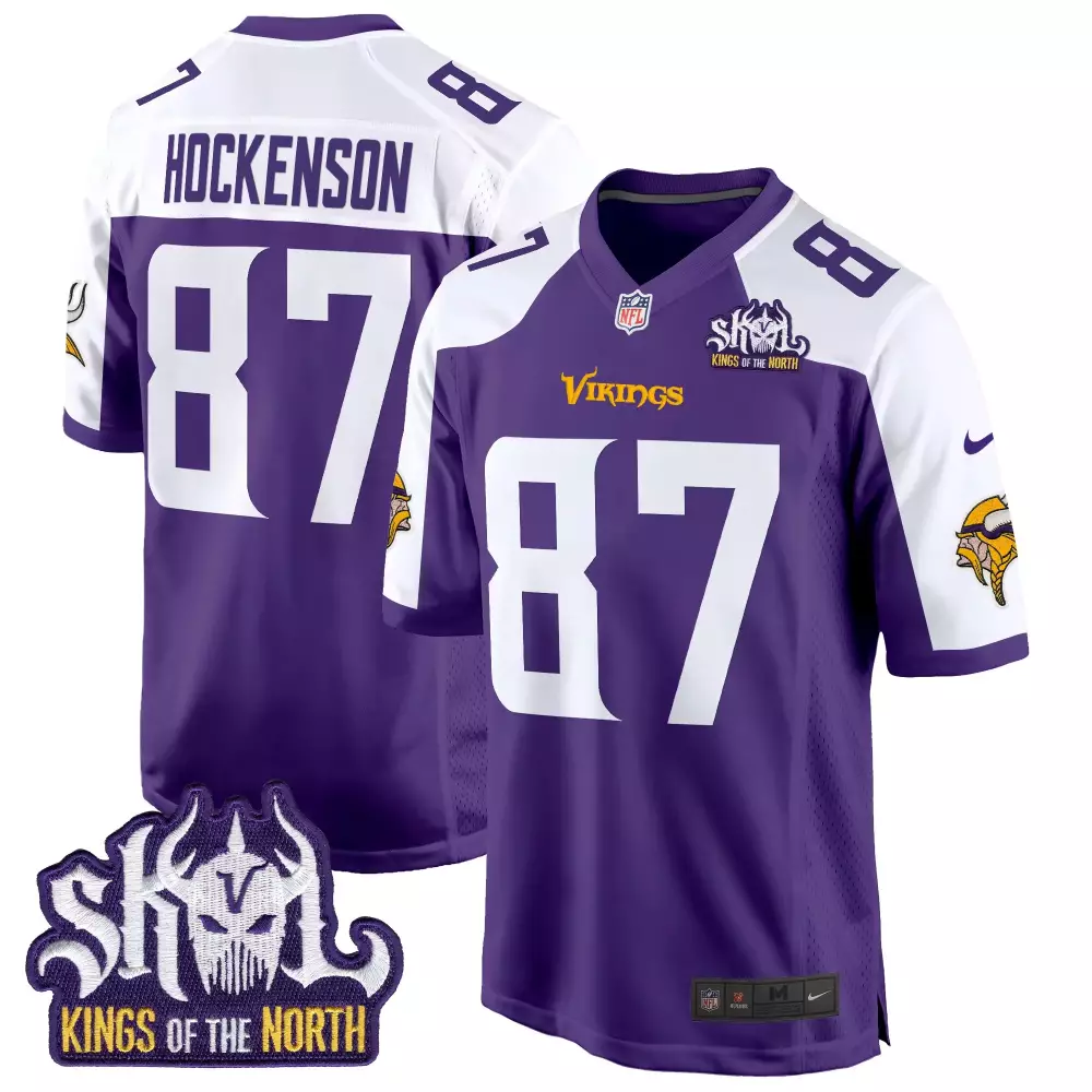 T.j. Hockenson 87 Jersey Purple Kings Of The North Minnesota Vikings Men Stitched