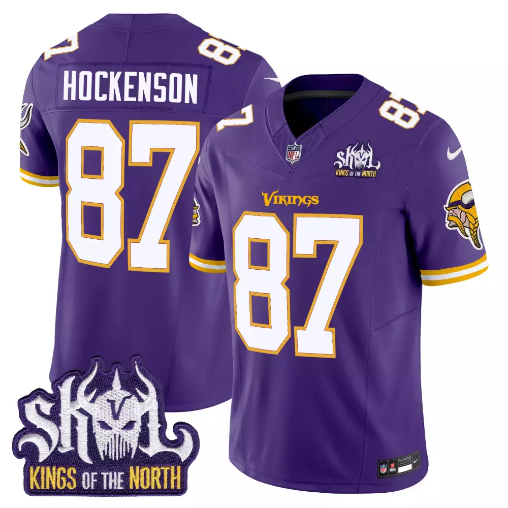 T.j. Hockenson 87 Jersey Purple Skol Kings Of The North Minnesota Vikings Men Stitched