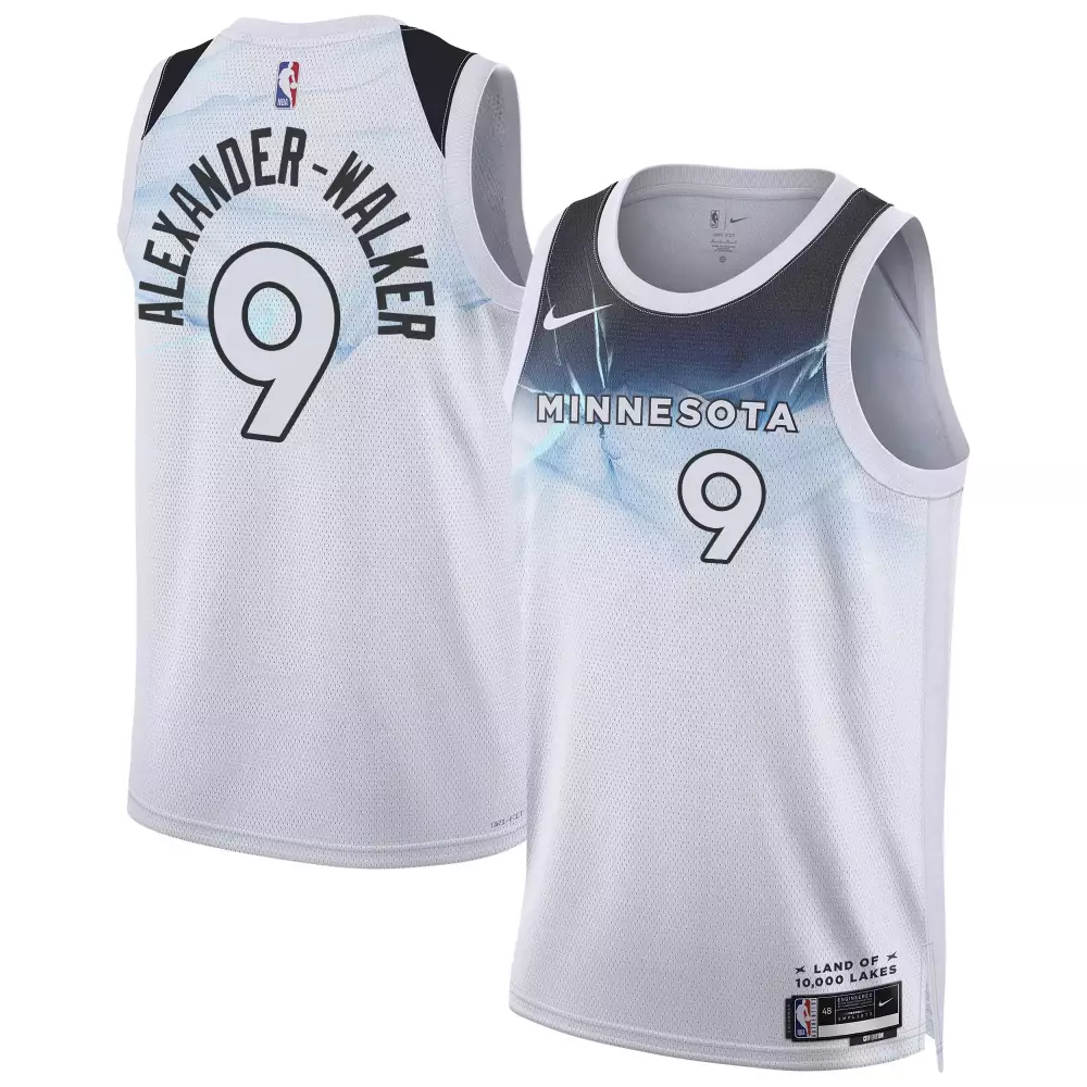 Nickeil Alexanderwalker 9 Jersey White City Connect Minnesota Timberwolves Men Authentic