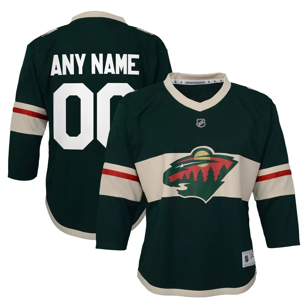 Minnesota Wild Jersey Green Men Replica Alternate Tan Red Custom