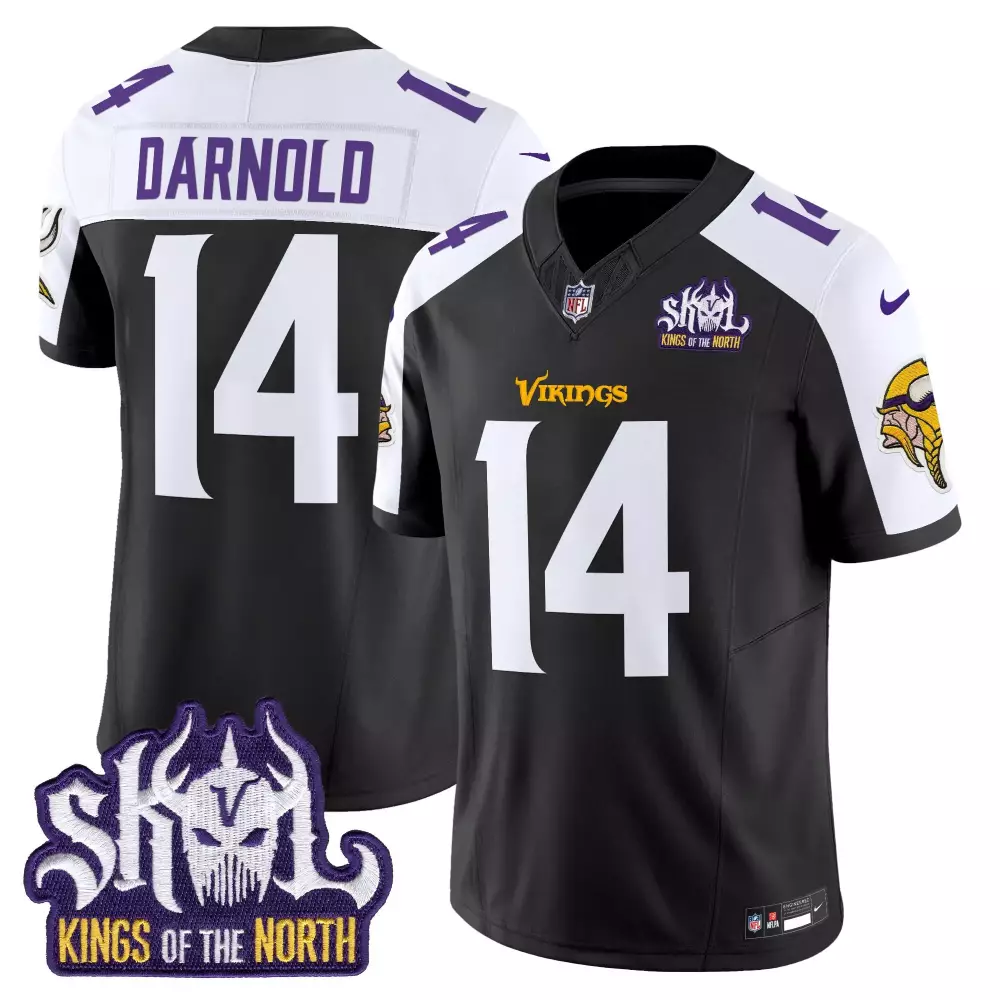 Sam Darnold 14 Minnesota Vikings Jersey Black Skol Kings Of The North Men Authentic