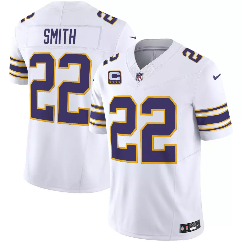 Harrison Smith 22 Jersey White Minnesota Vikings Men Authentic Alternate Purple Gold