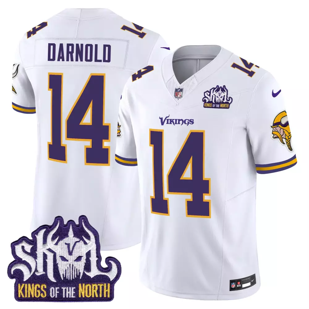 Sam Darnold 14 Minnesota Vikings Jersey White Skol Kings Of The North Men Nike Alternate
