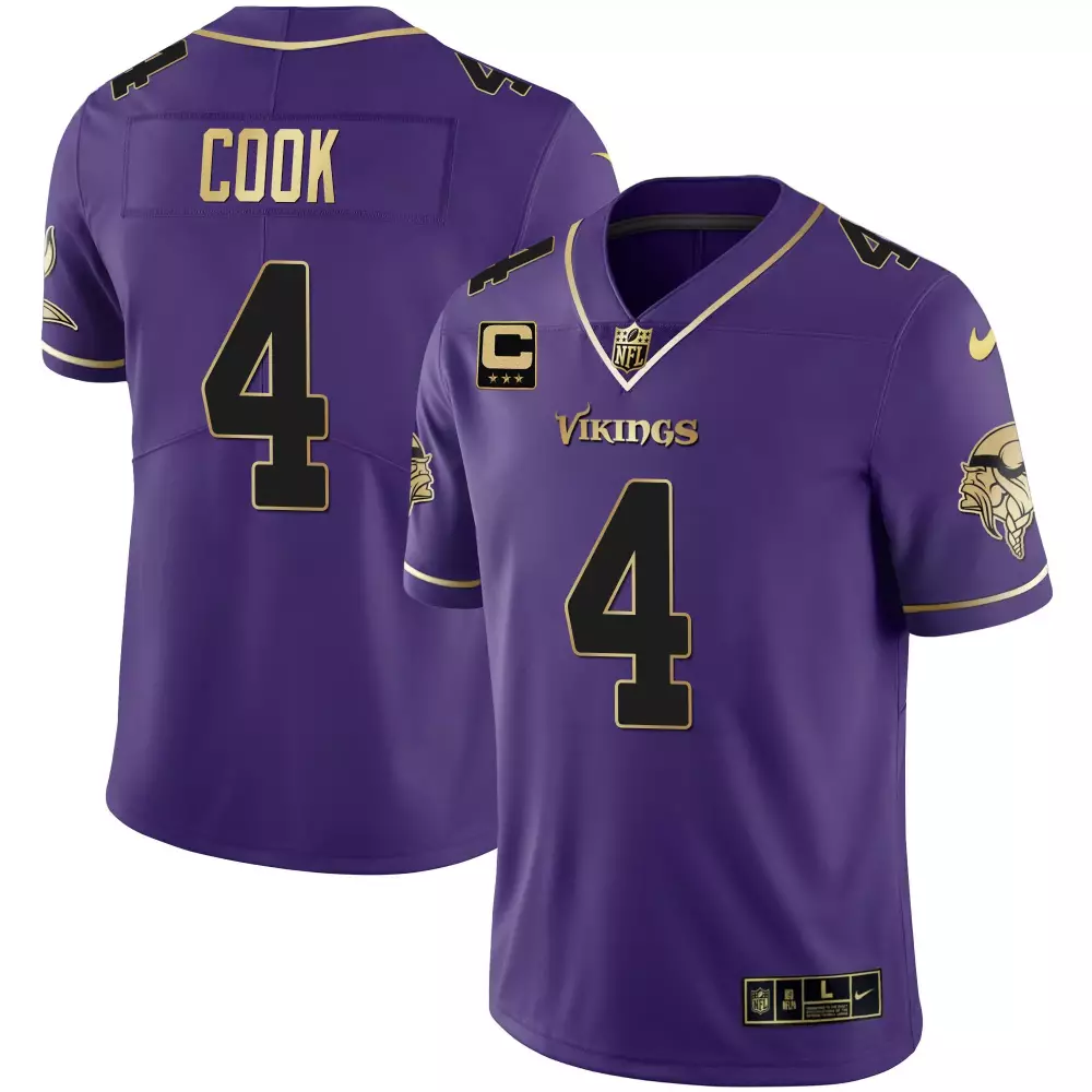Dalvin Cook 4 Minnesota Vikings Jersey Purple Men Authentic Gold All Stitched Vapor