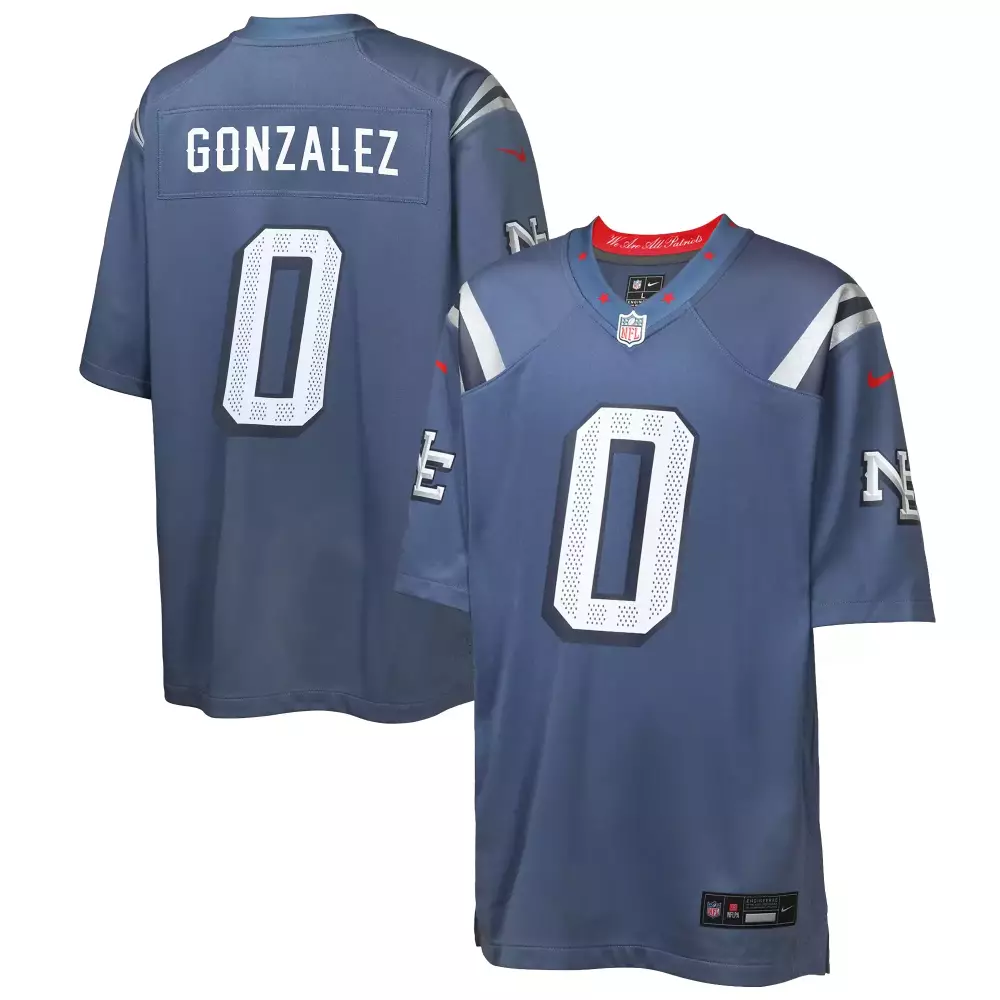 Christian Gonzalez Jersey Navy Blue The We Are All Patriots New England Men Authentic