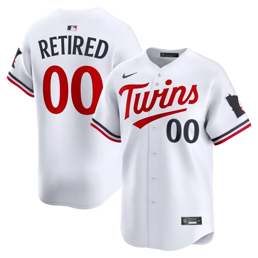 Retired Roster Minnesota Twins Jersey White State Outline Men Authentic Red Navy