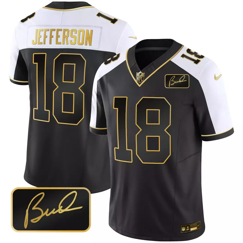 Justin Jefferson 18 Jersey Black New Orleans Saints Men Stitched Alternate Custom Design