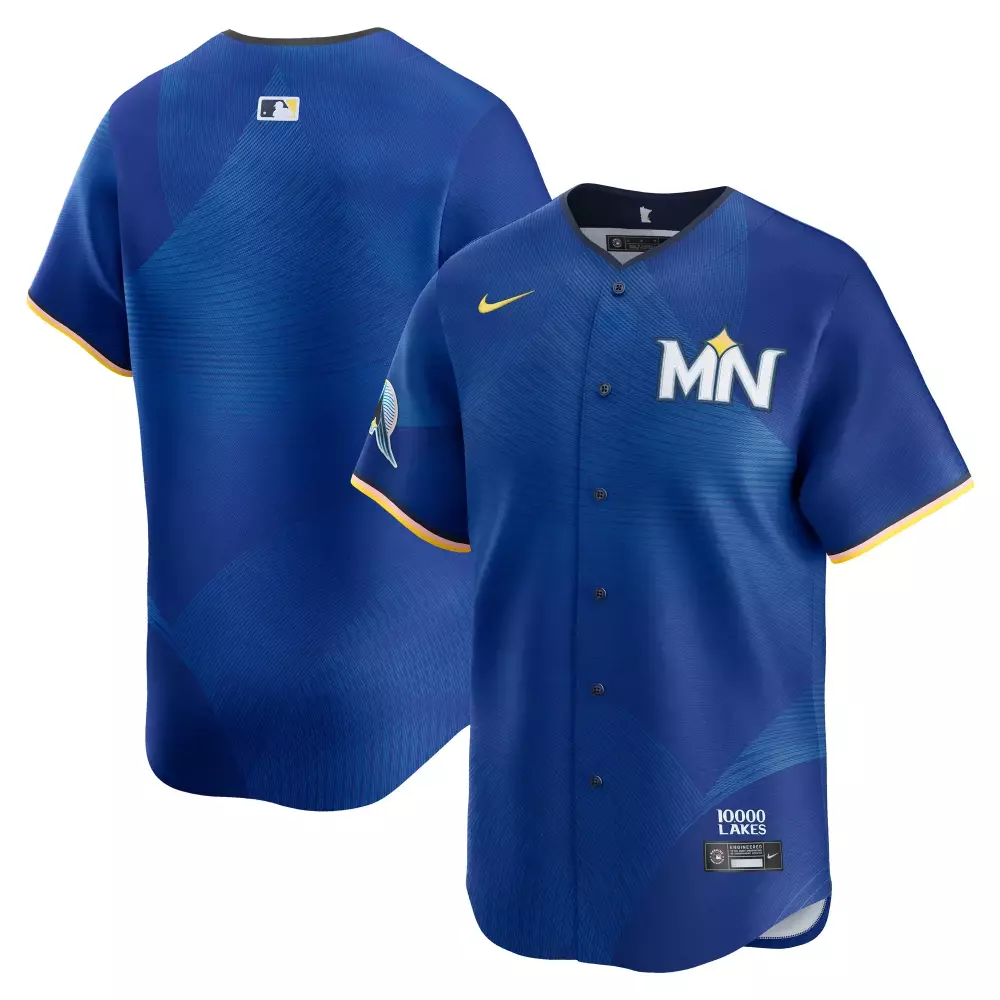 Custom Minnesota Twins Jersey Royal Blue City Connect Men Authentic Design Yellow