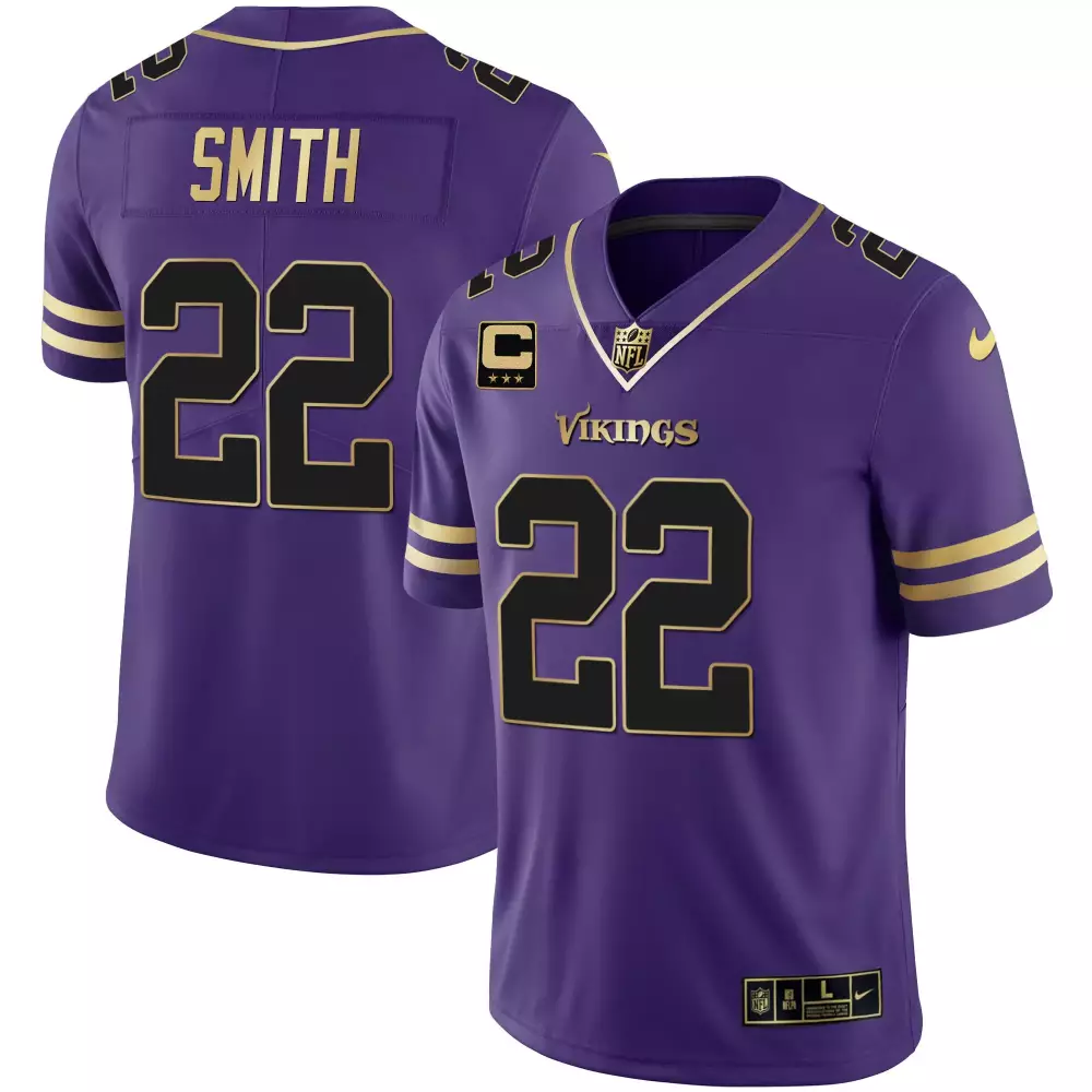 Harrison Smith 22 Jersey Purple Minnesota Vikings Men Stitched Gold Black All Vapor