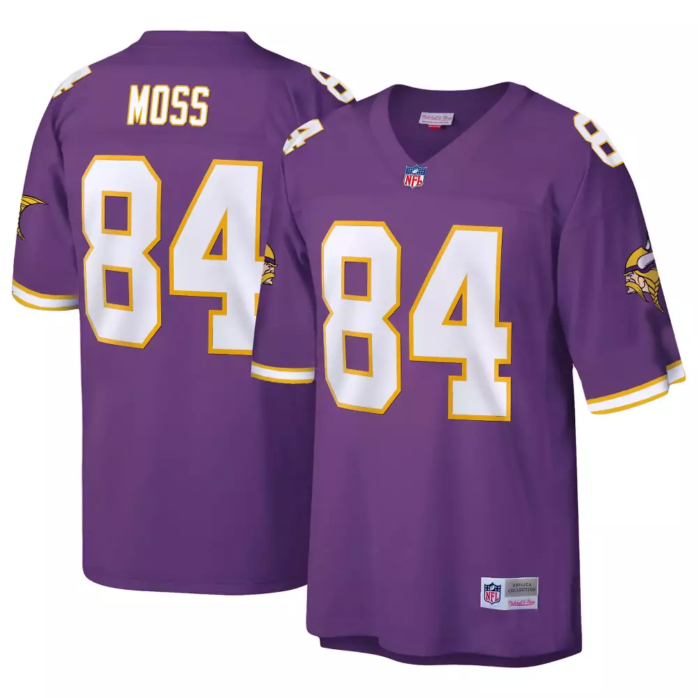 Randy Moss 84 Minnesota Vikings Jersey Purple Men Replica Yellow White Retired All