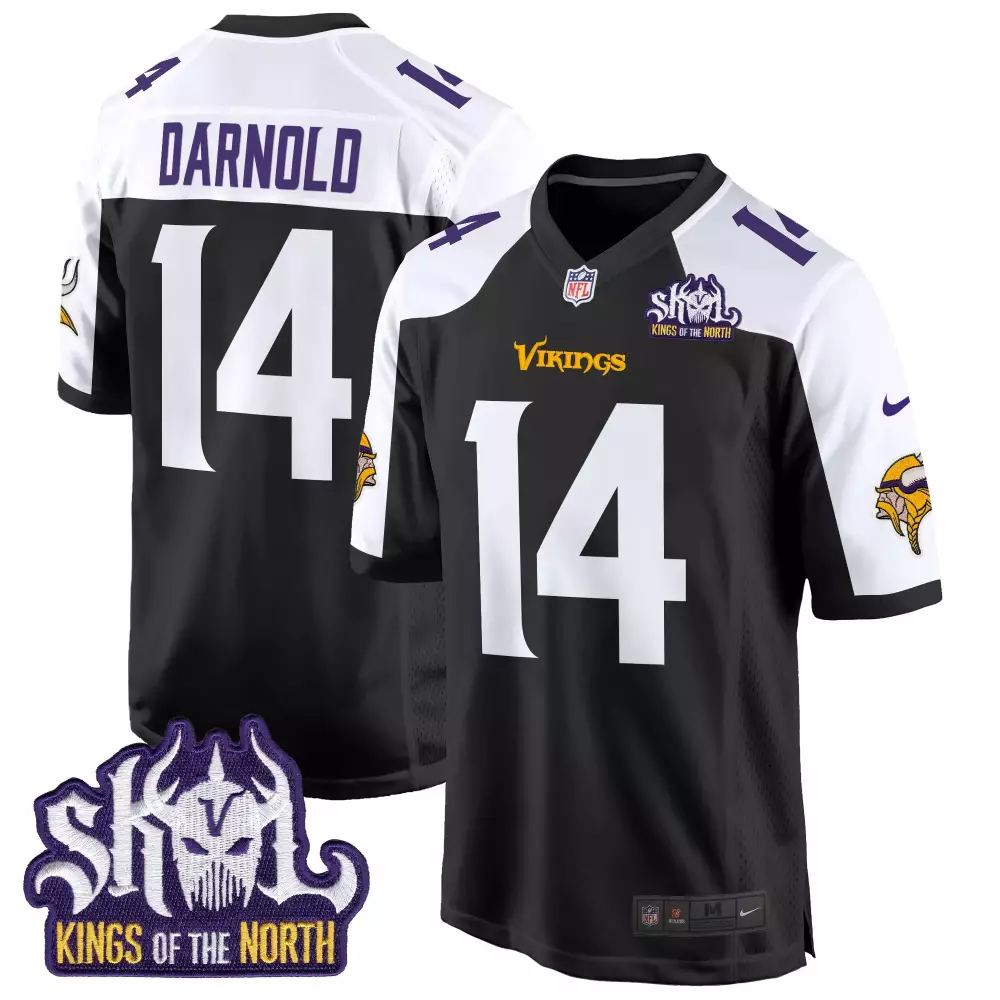 Sam Darnold 14 Minnesota Vikings Jersey Black Kings Of The North Men Stitched Alternate