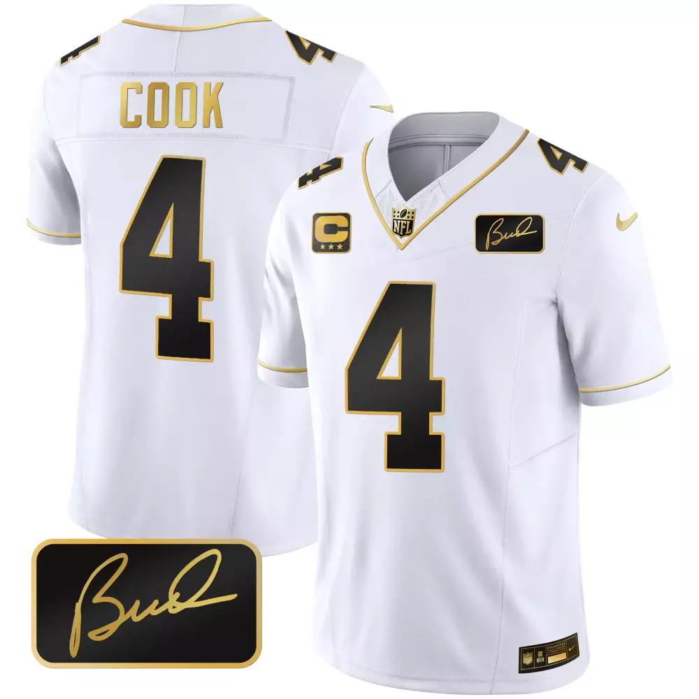 Dalvin Cook 4 New Orleans Saints Jersey White Men Authentic Alternate Black Gold