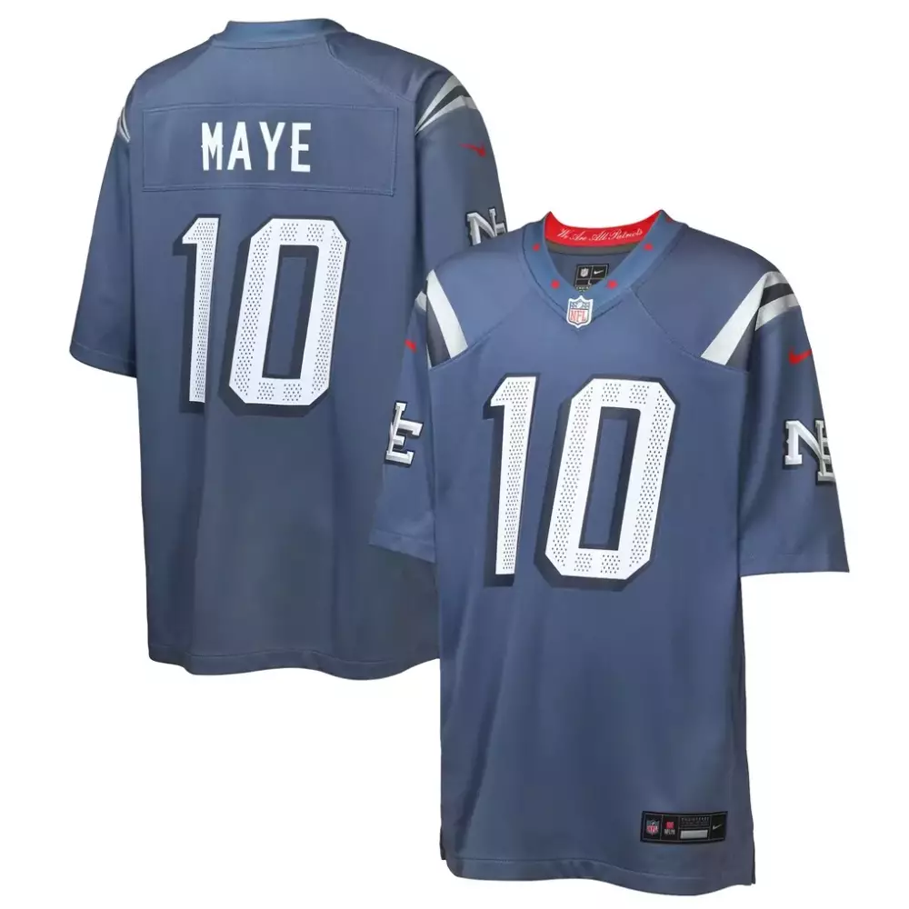 Drake Maye 10 Jersey Blue The Era All Patriots New England Men Stitched Alternate
