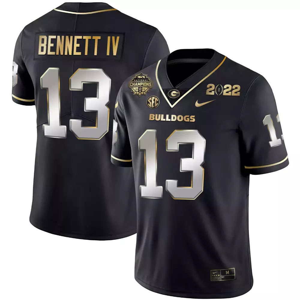 Bennett Iv 13 Georgia Bulldogs Jersey Black National Championship 2022 Men Authentic