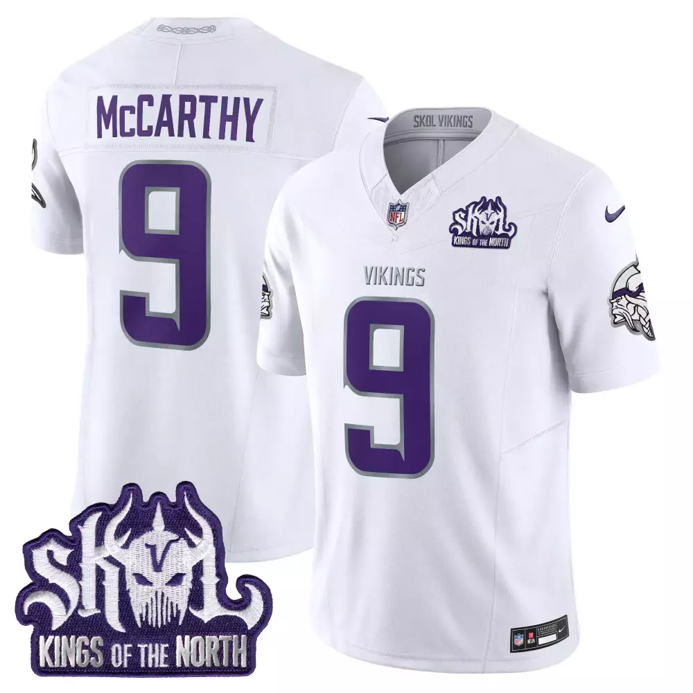 Mccarthy 9 Minnesota Vikings Jersey White Skol Kings Of The North Men Authentic Alternate