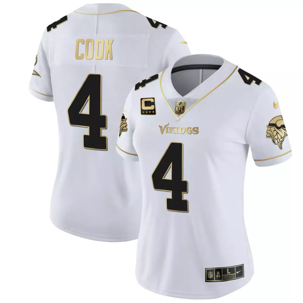 Dalvin Cook 4 Minnesota Vikings Jersey White Women Limited Alternate Black Gold All