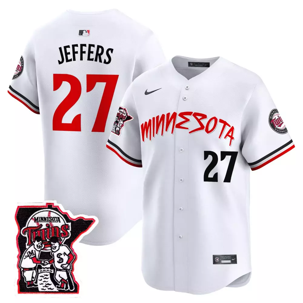 Jeffers 27 Minnesota Twins Jersey White City Connect Men Authentic Alternate Custom Design