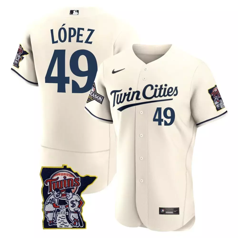 Lopez 49 Minnesota Twins Jersey Cream City Connect Season Men Authentic Alternate