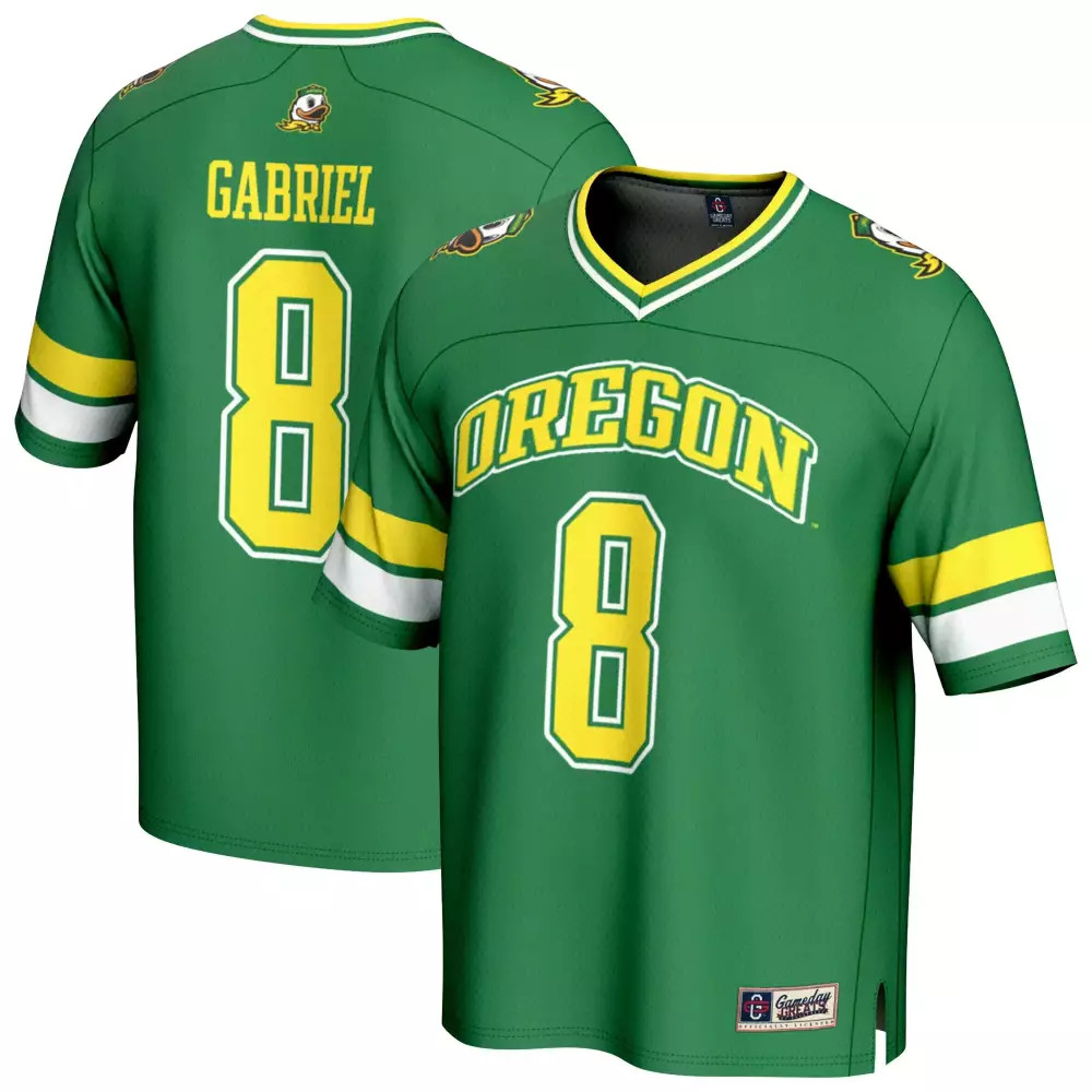 Gabriel 8 Oregon Ducks Jersey Green Men Replica Yellow White All Stitched Vapor